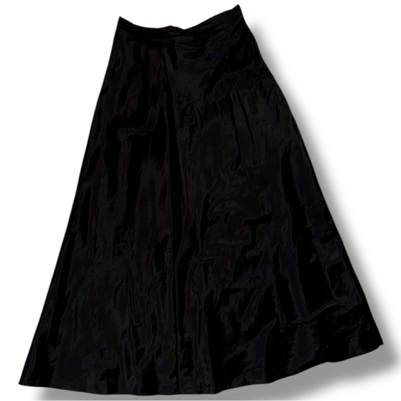 Michelangelo Vintage Skirt Formal Black Satin Maxi Classic Glamour Women’s 10 - Picture 12 of 16